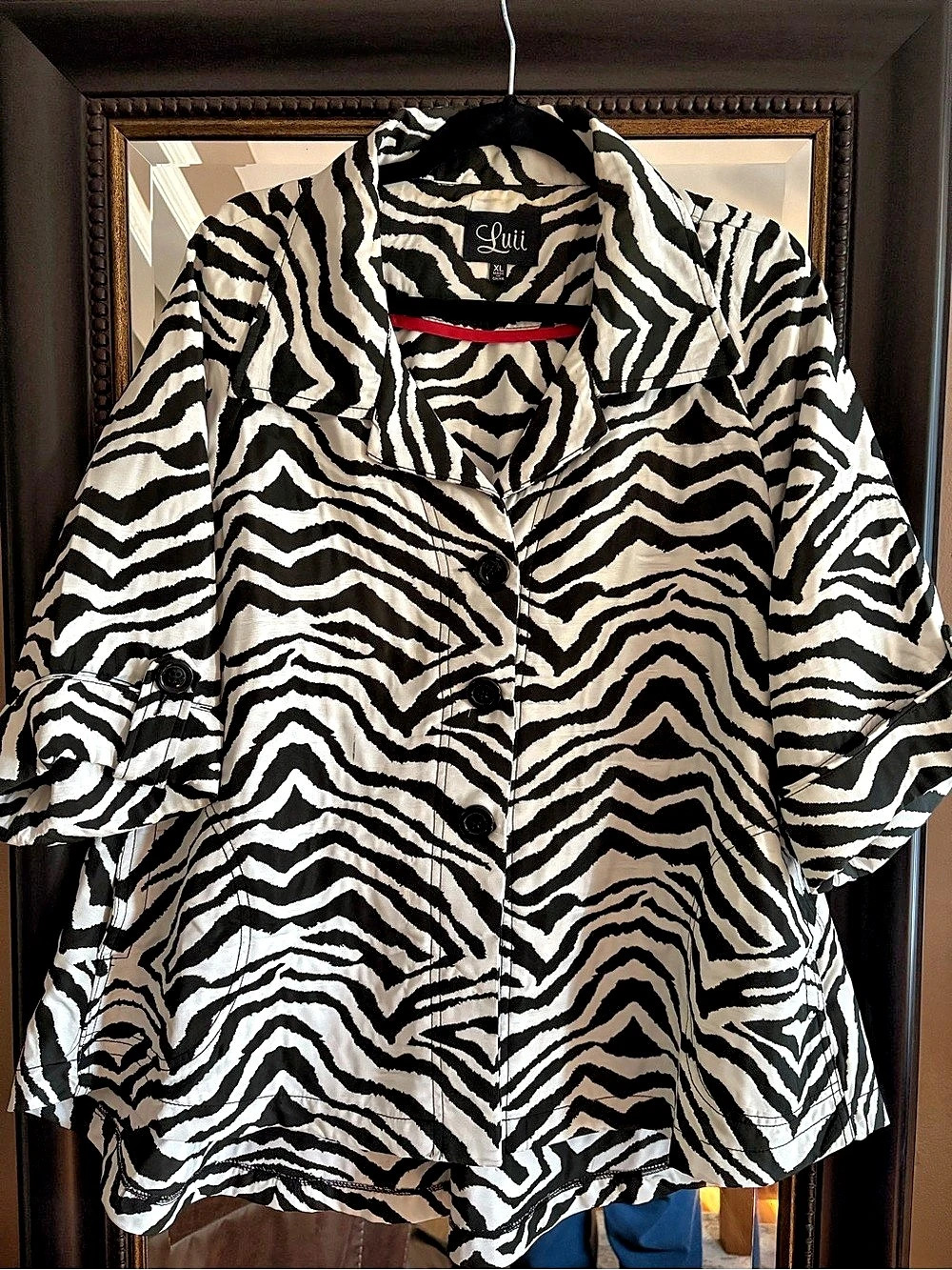 Lui Zebra Print Trench Coat XL